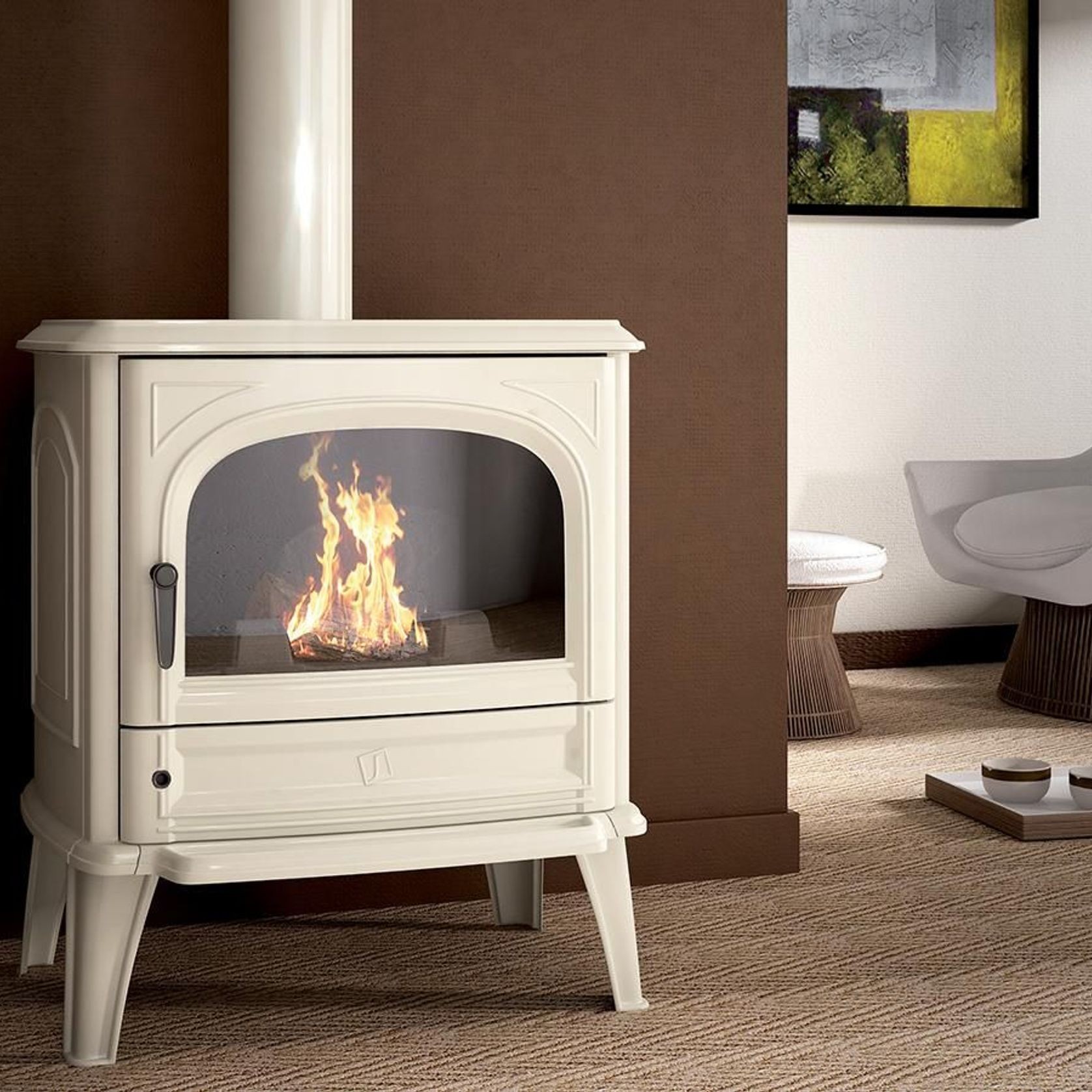 Seguin Saphir Freestanding Fireplace - Enamel gallery detail image