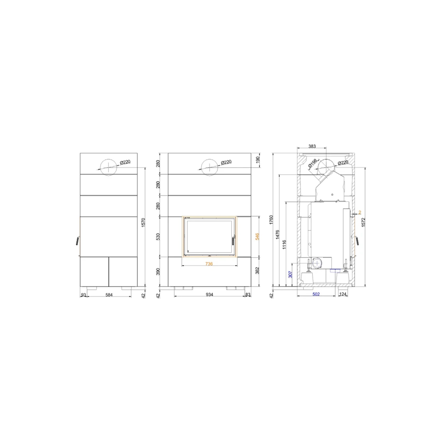 Brunner Bsk08 Tunnel  | Inbuilt Wood Fireplace gallery detail image