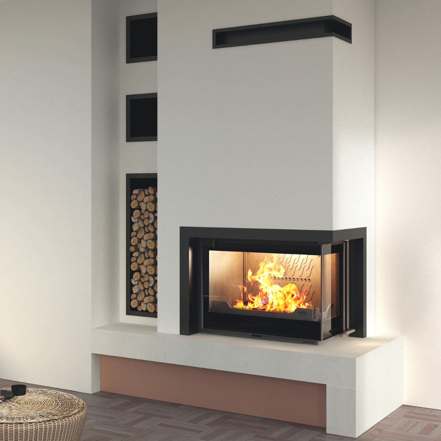Seguin Europa 7 VL Cheminee - Black Glass & Swing Door gallery detail image