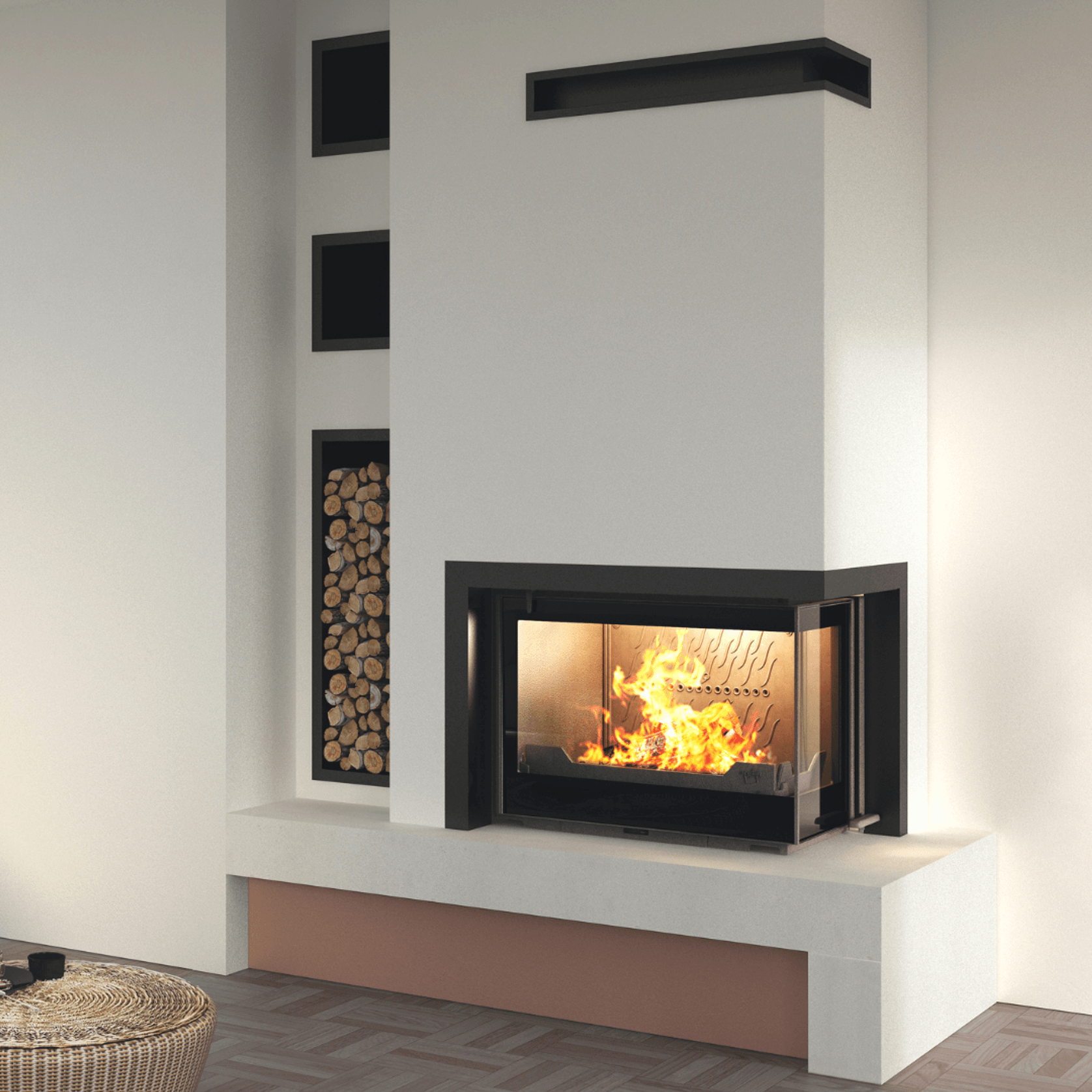 Seguin Europa 7 VL Cheminee - Black Glass & Swing Door gallery detail image