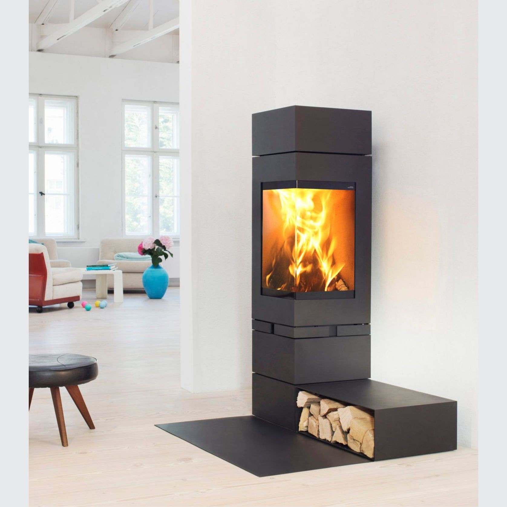 Skantherm Elements 400 - Corner Slow Combustion Wood Heater gallery detail image