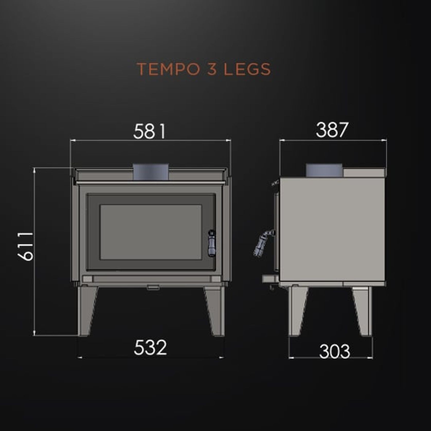 Kemlan Tempo 3 Wood Fireplace gallery detail image