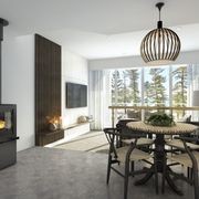 Visionline Pera Freestanding 3 x Sided Wood Fireplace gallery detail image
