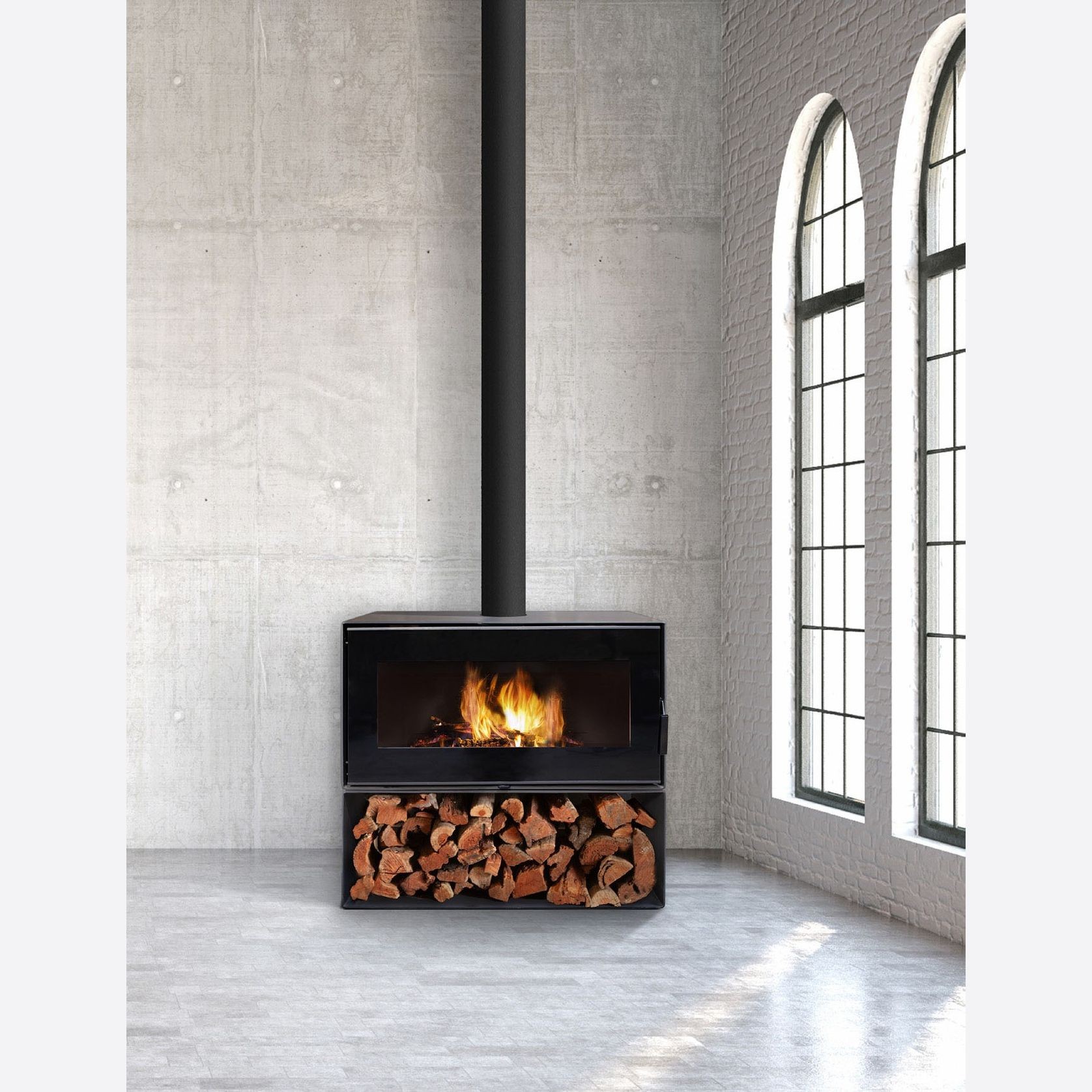 Visionline Taurus Single-Sided Freestanding Wood Fire gallery detail image