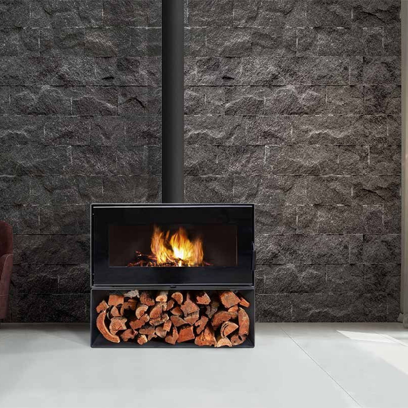 VisionLINE Taurus Freestanding Single Sided Woodfire gallery detail image