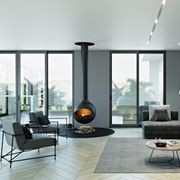 Zen Suspended Occio Wood Fireplace gallery detail image