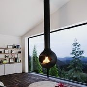 Zen Suspended Occio Wood Fireplace gallery detail image
