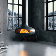 Zen Suspended Elegante Wood Fireplace gallery detail image