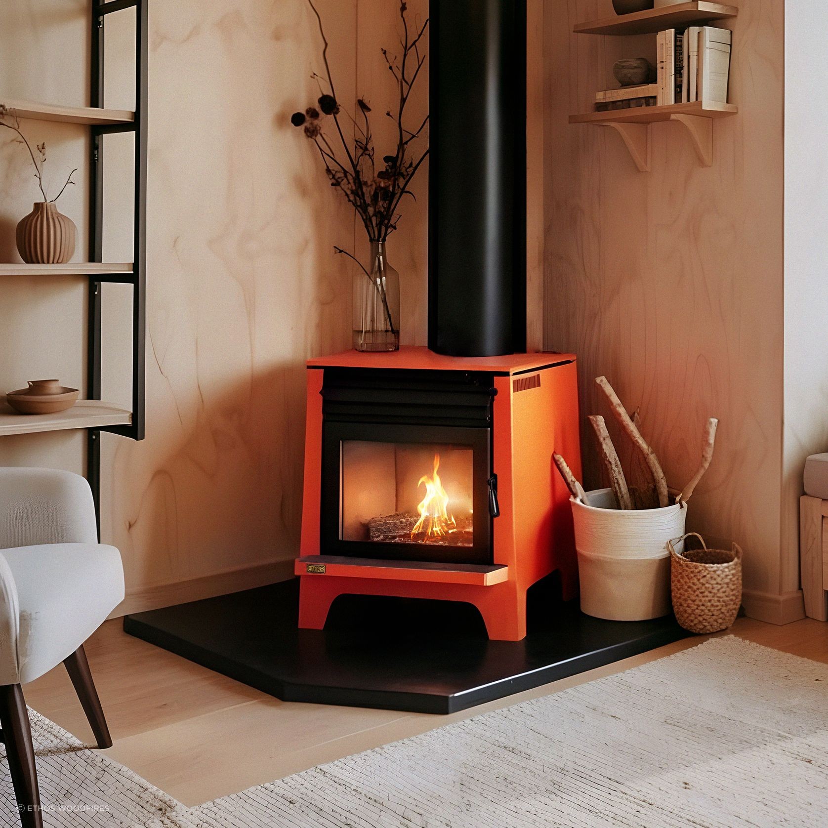 Phoenix Freestanding Wood Fireplace gallery detail image