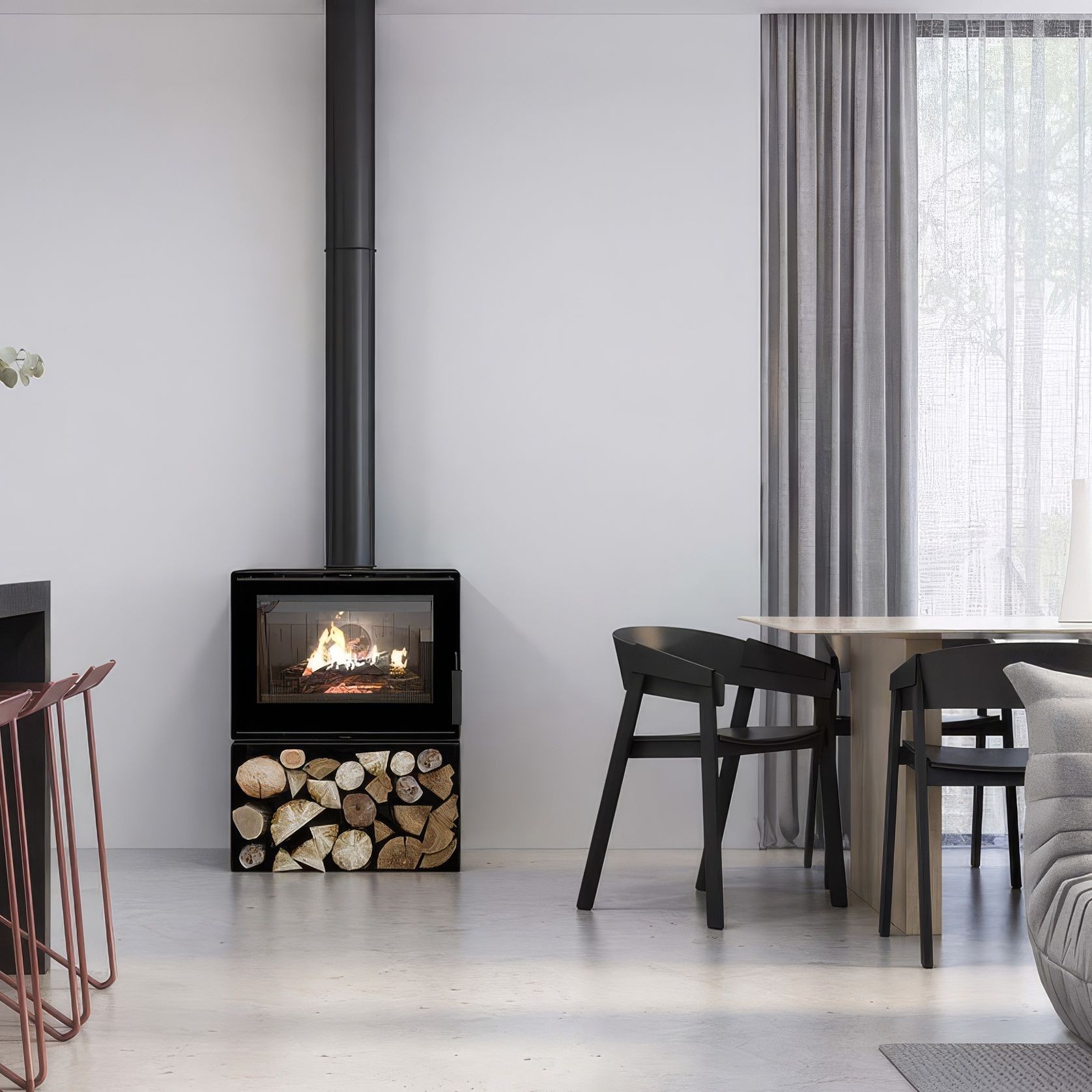 VisionLINE Phoenix Slow Combustion Fireplace gallery detail image