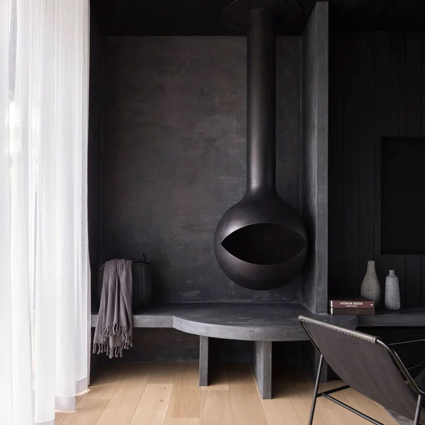Zen Occhio Wood Burning Suspended Fireplace gallery detail image