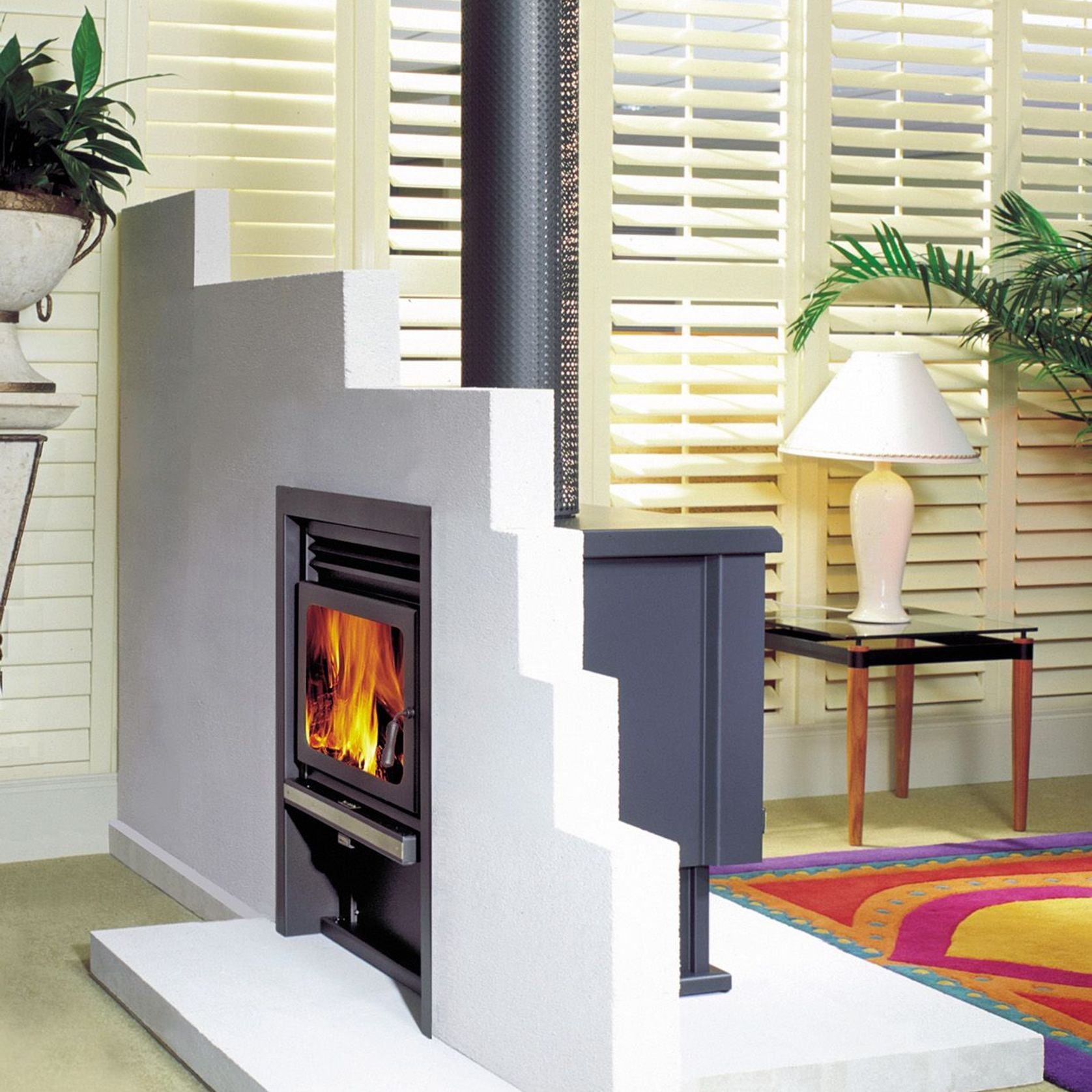 Kemlan Coupe Inbuilt Double Sided Rural Wood Fireplace gallery detail image