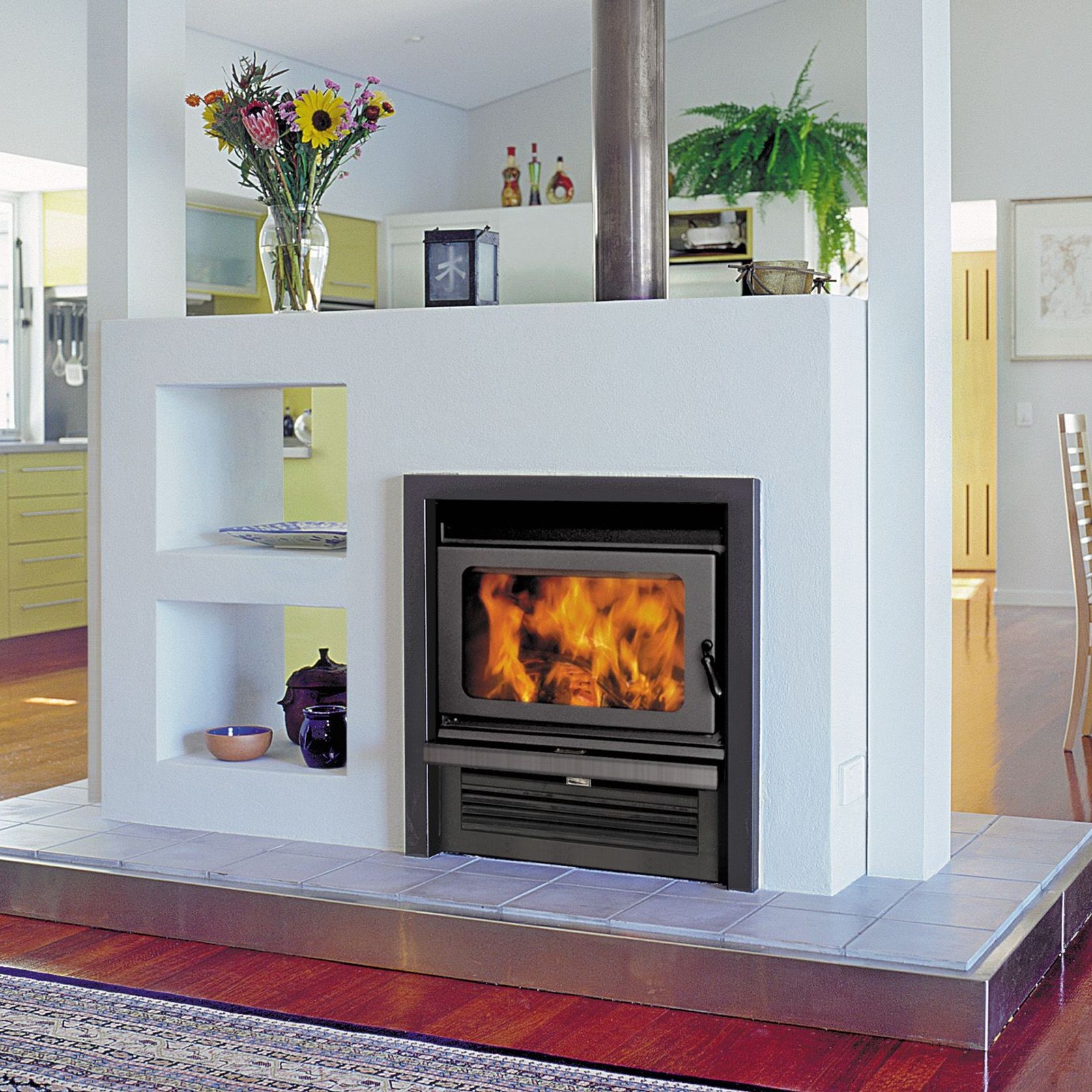 Kemlan Coupe Inbuilt Double Sided Rural Wood Fireplace gallery detail image