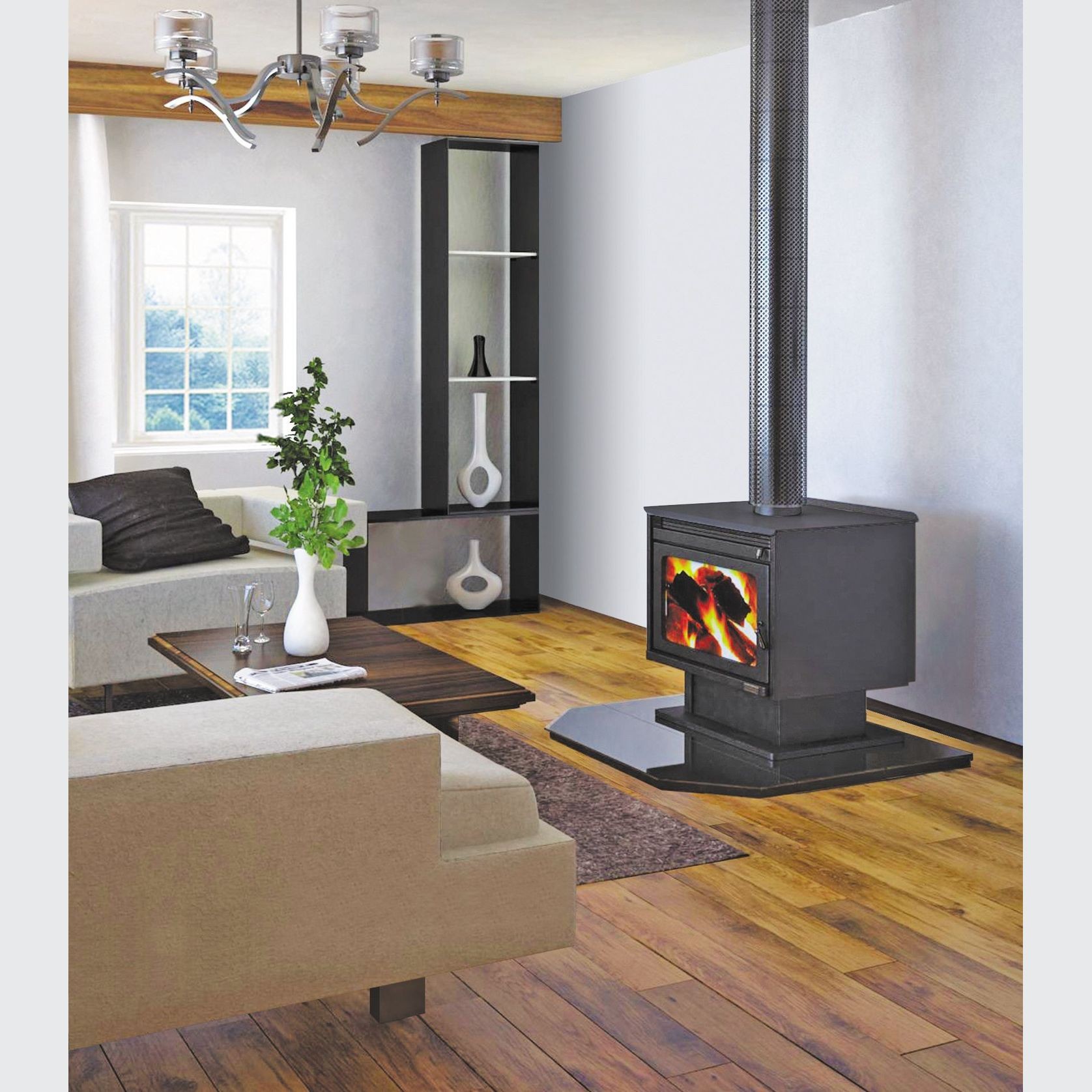 Kemlan XL Freestanding Rural Wood Fireplace gallery detail image