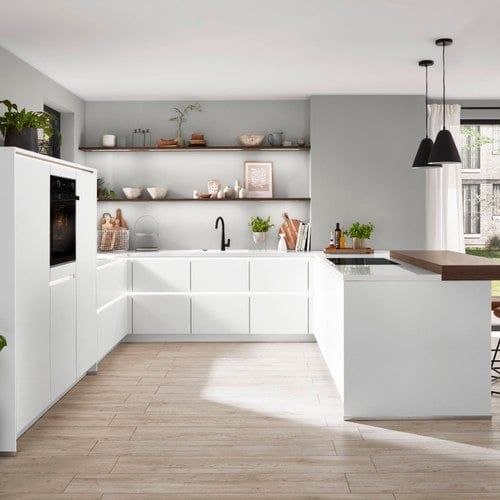 Senso Lacquered Premium Honed Alpine White Cabinetry