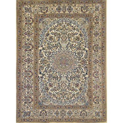 Fine Hand-knotted Wool and Silk Nain Persian Rug 244cm x 331cm