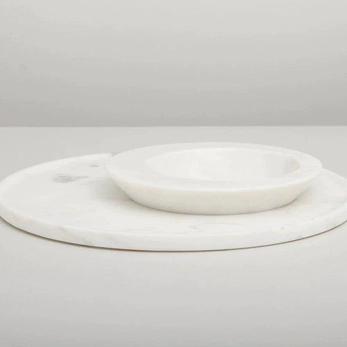 Axis Marble Bowl and Platter Set