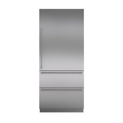 91cm Designer Over-and-Under Refrigerator Freezer with Internal Water Dispenser & Ice Maker