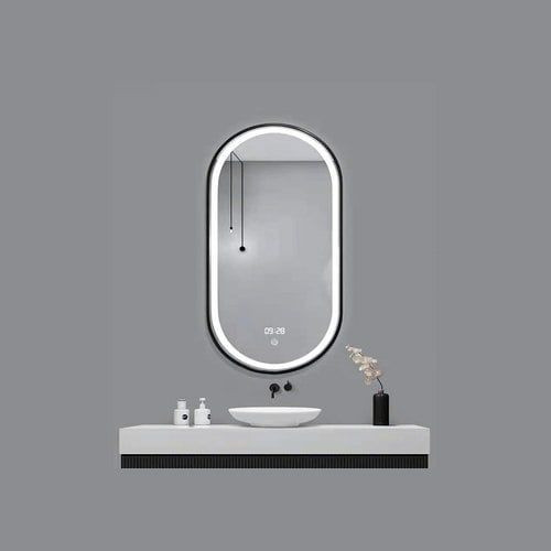 LED Mirror Long with black frame 500mm X 800mm