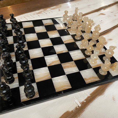 Chess Set Onyx Marble 35cm sq