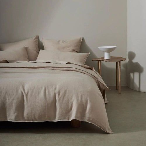 Ravello Linen Quilt Cover - Shell | Weave Home