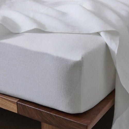 Ravello Linen Fitted Sheet - White | Weave Home