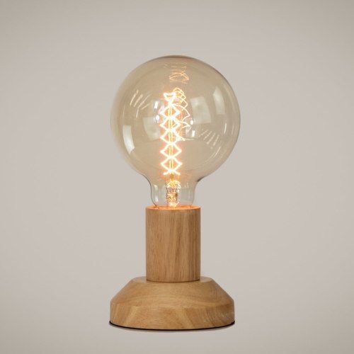 Bambino Bare Bulb Wooden Table Lamp