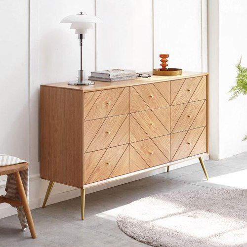 Parquet Solid Oak 9 Drawers Chest Sideboard