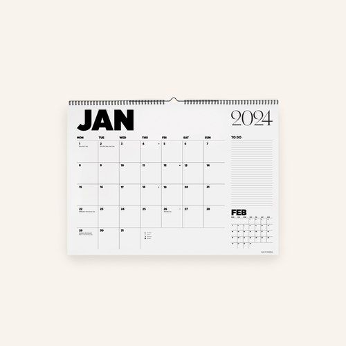 2024 Monthly Wall Planner