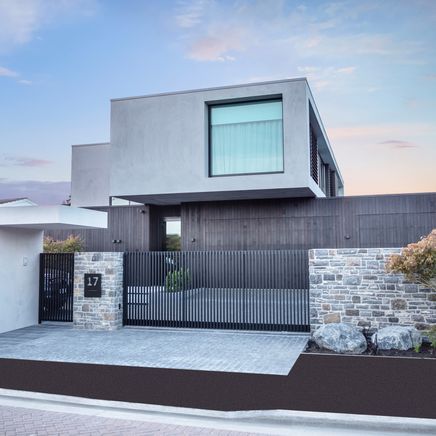 A high-end, bespoke fence that complements a modern Christchurch new-build
