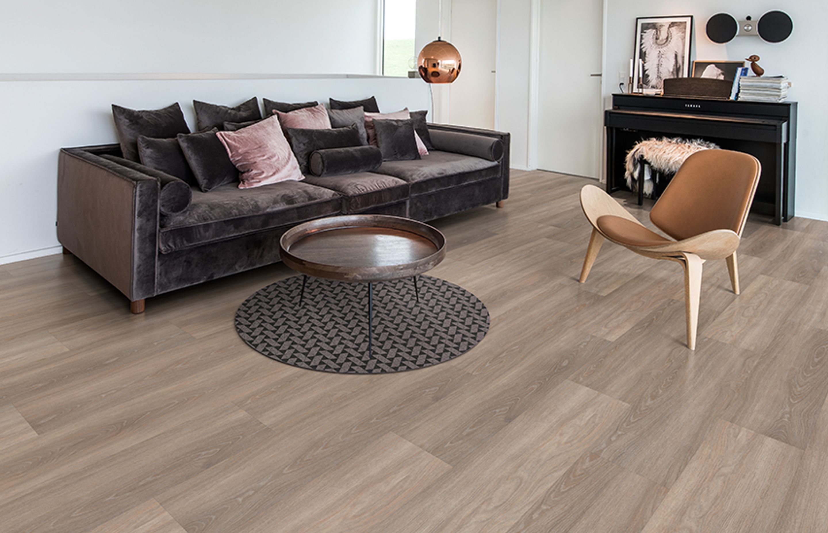 The timber-look Kährs Luxury Tiles come in a 1829mm x 220mm plank format.