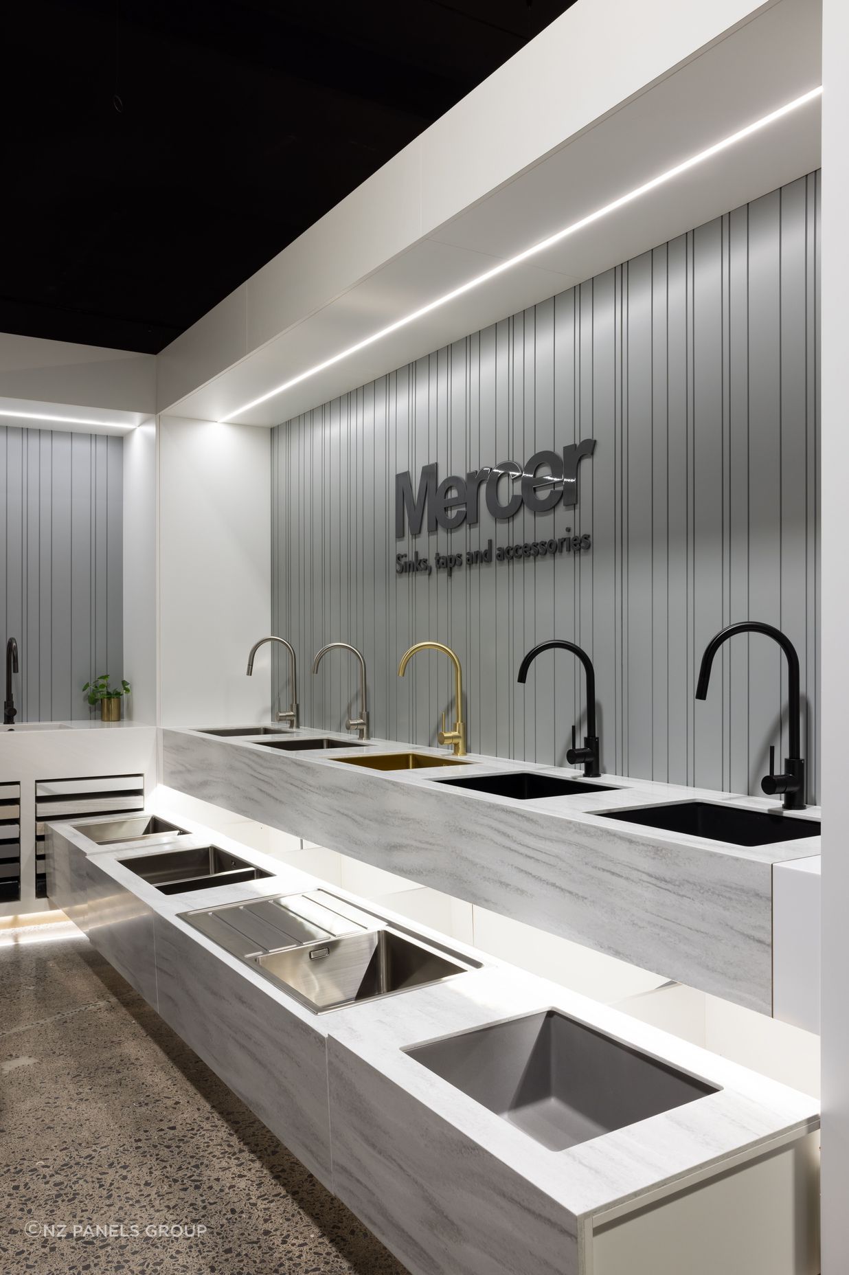 Visitors can explore a range of popular and new Mercer sinks, with more to see in the pull out draws below.