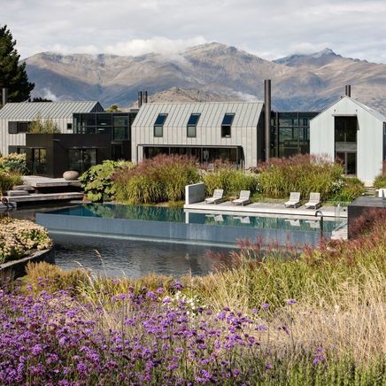 A jaw-dropping architectural swimming pool with panoramic views of the Southern Alps