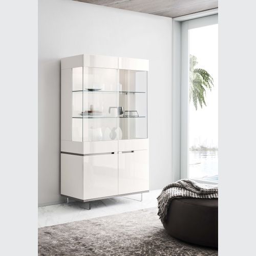 Drinks cabinet sales white gloss