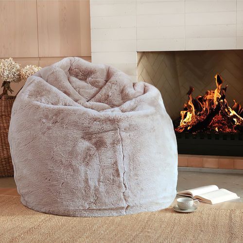 Vegan Fur Bean Bag Pewter ArchiPro NZ