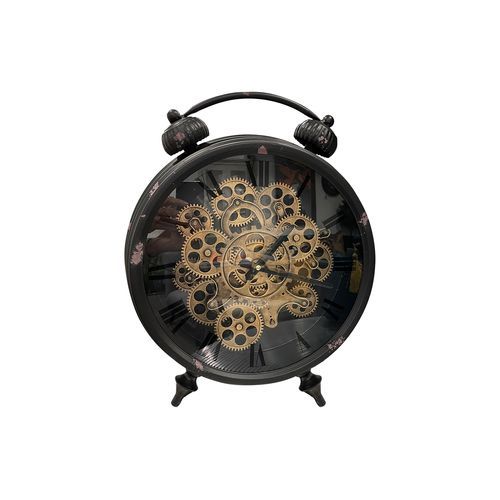 Aged Black Cog Old Fashioned Alarm Clock