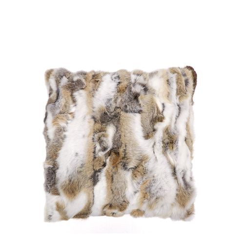 Arctic Rabbit Cushion - Patched Natural & White