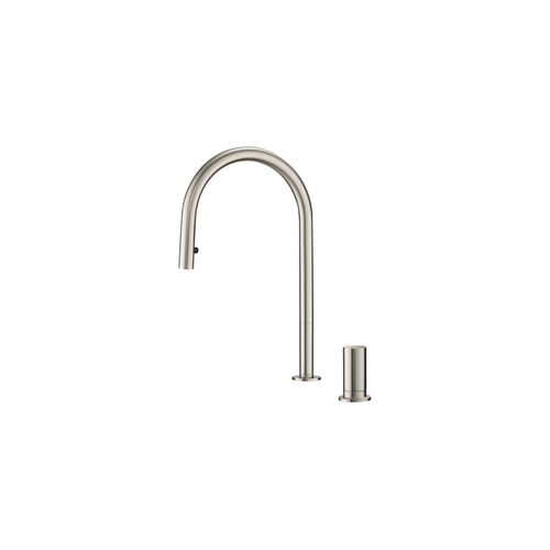 Doppia Extractable Kitchen Mixer Brushed Nickel