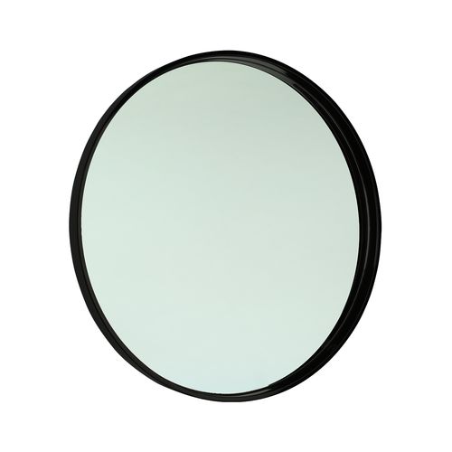 850mm Matte Black Round Mirror