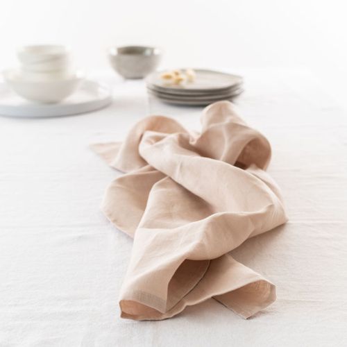 100% French Linen Tea Towel - Set 2-Latte