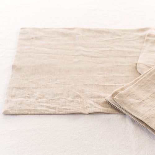 100% French Flax Linen Placemat Set 4- Natural Oat