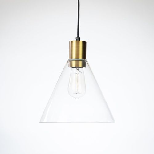 25cm Glass Funnel Pendant with Mr Big Lamp Holder