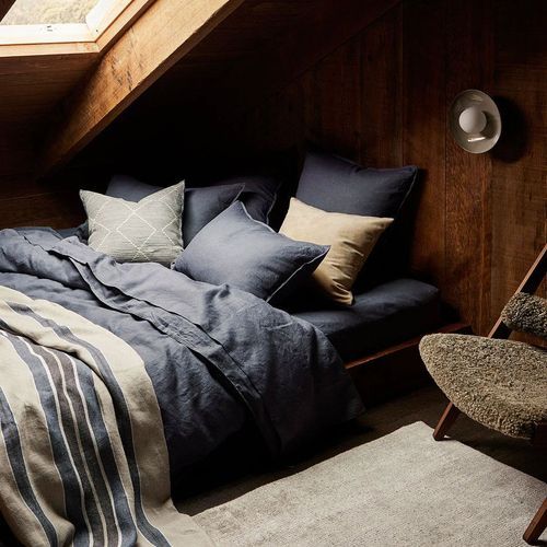 Ravello Linen Quilt Cover - Denim | Weave Home