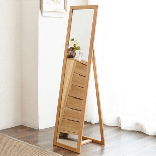 Natural Solid Oak Standing Mirror