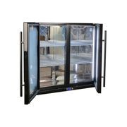 Black Heated Glass 2-Door Under Bench Bar Fridge gallery detail image