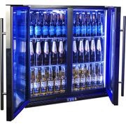 Black Heated Glass 2-Door Under Bench Bar Fridge gallery detail image