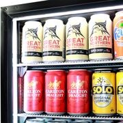 Black Heated Glass 2-Door Under Bench Bar Fridge gallery detail image