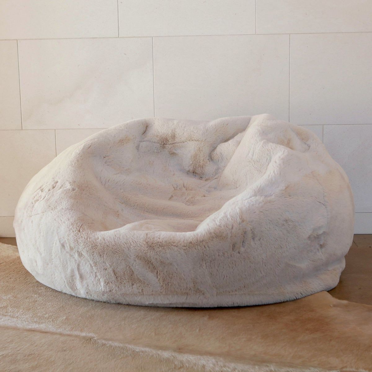 Vegan Fur Bean Bag Cream ArchiPro NZ