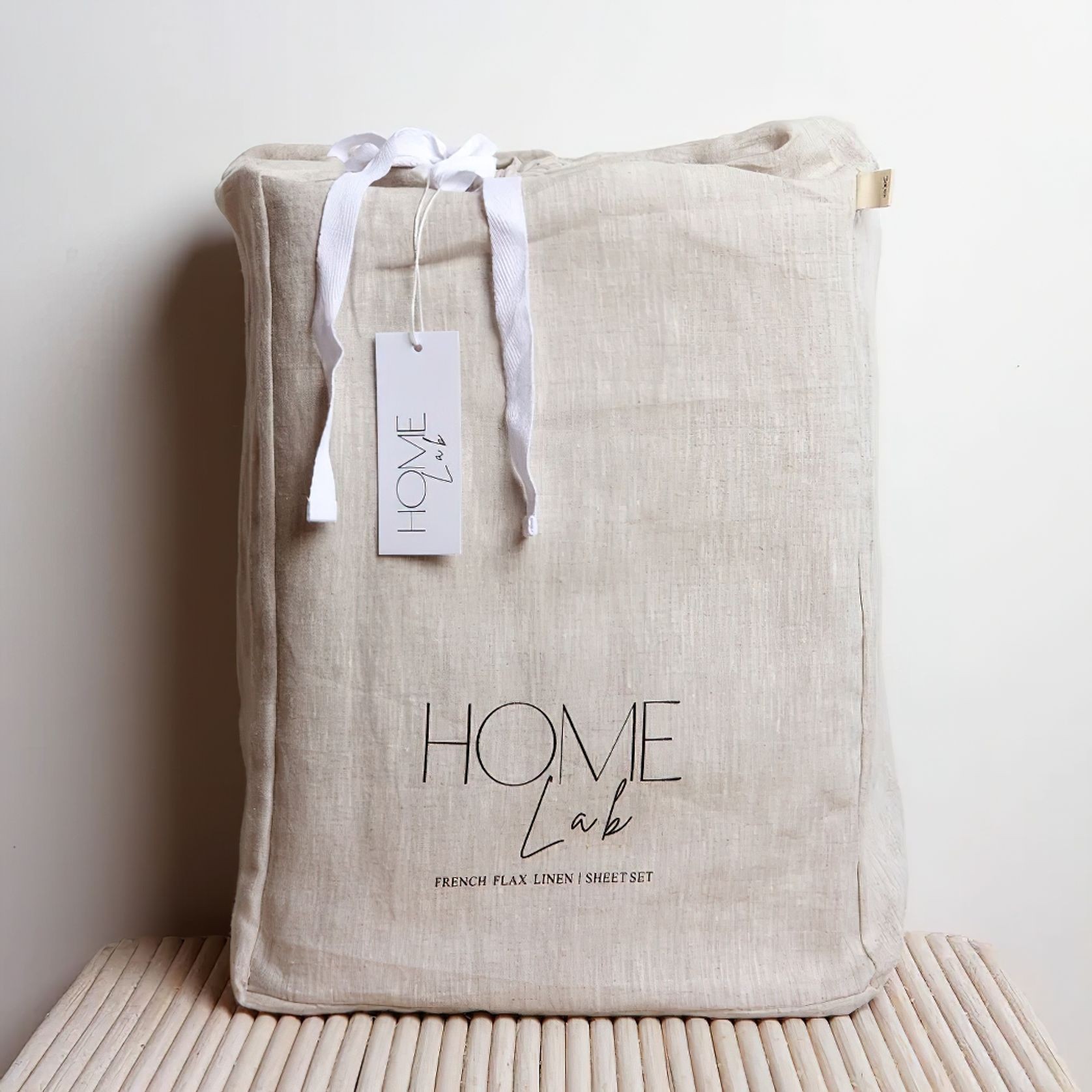 100% French Flax Linen Sheet Set - Natural Oat gallery detail image