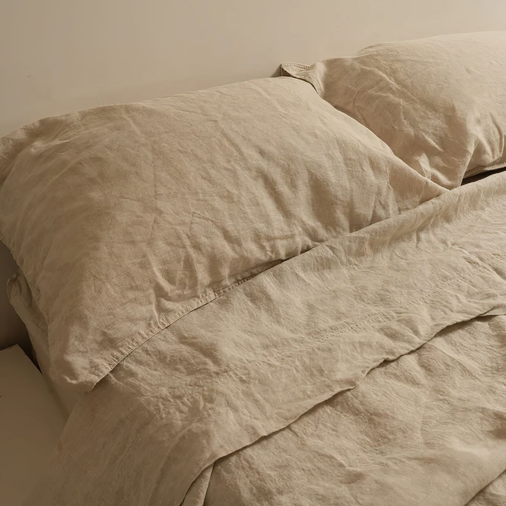 100% French Flax Linen Sheet Set - Natural Oat gallery detail image